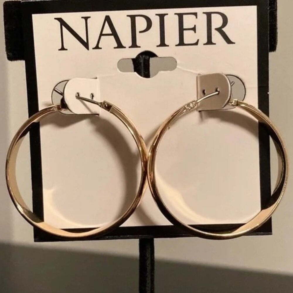 NAPIER Classic Shiny Gold Chunky Hoop Earrings**NEW!